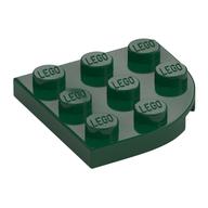 Platte rund Ecke 3 × 3 Dunkelgrün