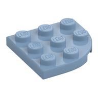 Plate Round Corner 3 × 3 Sand Blue