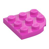 Platte rund Ecke 3 × 3 Dunkelrosa