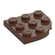 Plate Round Corner 3 × 3 Brown
