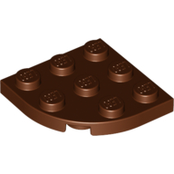 Plate Round Corner 3 × 3 Reddish Brown