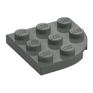 Plate Round Corner 3 × 3 Dark Gray