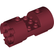Cylinder 3 × 6 × 2 2/3 Horizontal Hollow Studs Dark Red