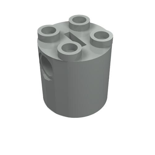 Brick Round 2 × 2 × 2 Robot Body, no Axle Holder Light Gray