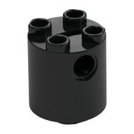 Brick Round 2 × 2 × 2 Robot Body, Axle Holder '+' Orientation Schwarz