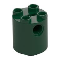 Brick Round 2 × 2 × 2 Robot Body, Axle Holder '+' Orientation Dark Green