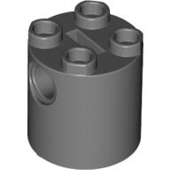 Brick Round 2 × 2 × 2 Robot Body, Axle Holder '+' Orientation Dark Bluish Gray