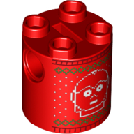 Brick Round 2 × 2 × 2 Robot Body with Christmas Sweater, White C-3PO Knitting Pattern Print in 