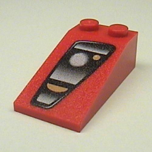 Brick Sloped 18° 4 × 2 with Ferrari Headlight Left Print Rot