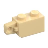 Hinge Brick 1 × 2 Locking with 1 Finger Vertical End Beige