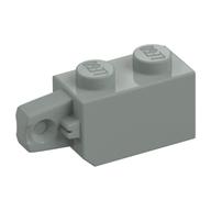 Hinge Brick 1 × 2 Locking with 1 Finger Vertical End Hellgrau
