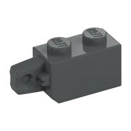 Hinge Brick 1 × 2 Locking with 1 Finger Vertical End Dark Bluish Gray
