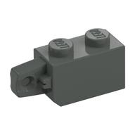 Hinge Brick 1 × 2 Locking with 1 Finger Vertical End Dark Gray