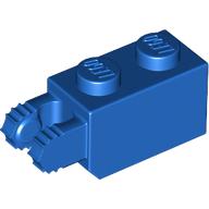 Hinge Brick 1 × 2 Locking with 2 Fingers Vertical End, 9 Teeth Blau