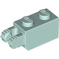 Hinge Brick 1 × 2 Locking with 2 Fingers Vertical End, 9 Teeth Aqua