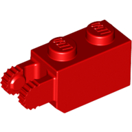 Hinge Brick 1 × 2 Locking with 2 Fingers Vertical End, 9 Teeth Rot