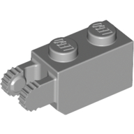 Hinge Brick 1 × 2 Locking with 2 Fingers Vertical End, 9 Teeth Hellblaugrau