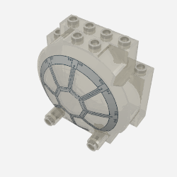 Windscreen 3 × 6 × 5 Bubble with Studs on Top with Octagonal Thin Light Bluish Gray Lines Print Transparent-Braun
