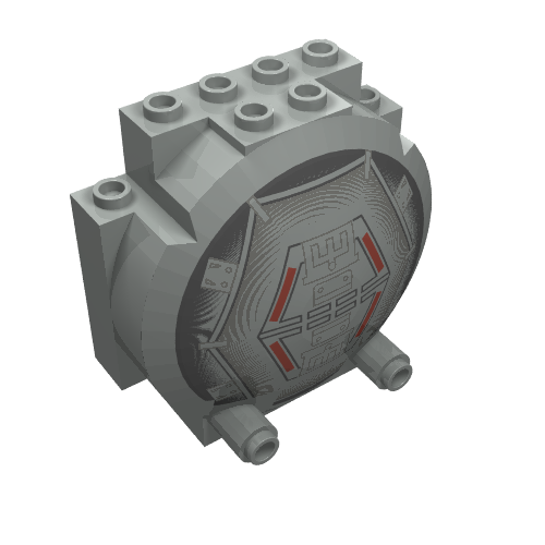 Windscreen 3 × 6 × 5 Bubble with Studs on Top with Millennium Falcon Print Light Gray