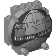 Windscreen 3 × 6 × 5 Bubble with Studs on Top with Sith Infiltrator Print Light Bluish Gray
