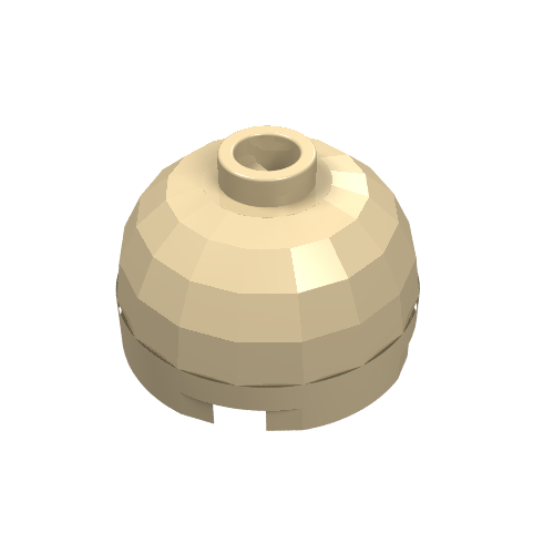 Brick Round 2 × 2 Dome Top, Blocked Open Stud, No Bottom Axle Holder Beige