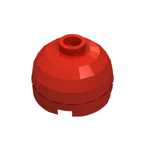 Brick Round 2 × 2 Dome Top, Blocked Open Stud, No Bottom Axle Holder Red