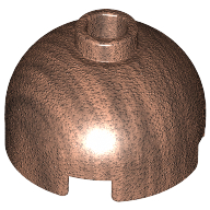 Brick Round 2 × 2 Dome Top, Blocked Open Stud, Bottom Axle Holder Copper