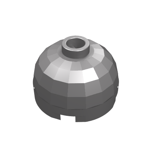 Brick Round 2 × 2 Dome Top, Blocked Open Stud, Bottom Axle Holder Mattsilber
