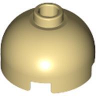 Brick Round 2 × 2 Dome Top, Blocked Open Stud, Bottom Axle Holder Beige