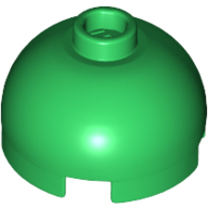 Brick Round 2 × 2 Dome Top, Blocked Open Stud, Bottom Axle Holder Grün