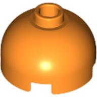 Brick Round 2 × 2 Dome Top, Blocked Open Stud, Bottom Axle Holder Orange