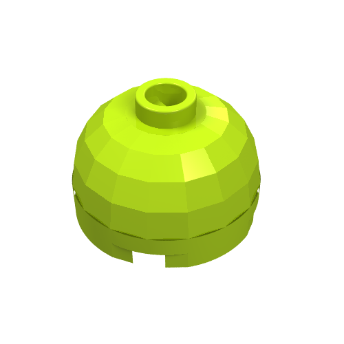 Brick Round 2 × 2 Dome Top, Blocked Open Stud, Bottom Axle Holder Limette