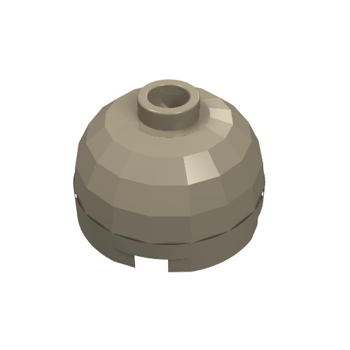 Brick Round 2 × 2 Dome Top, Blocked Open Stud, Bottom Axle Holder Dunkelbeige