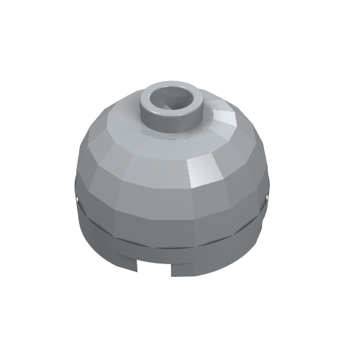 Brick Round 2 × 2 Dome Top, Blocked Open Stud, Bottom Axle Holder Light Bluish Gray