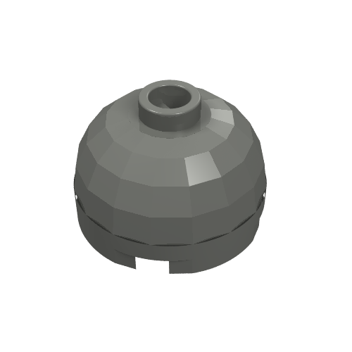 Brick Round 2 × 2 Dome Top, Blocked Open Stud, Bottom Axle Holder Dark Bluish Gray