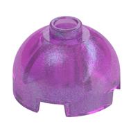 Brick Round 2 × 2 Dome Top, Hollow Stud Opal Trans-Dark Pink