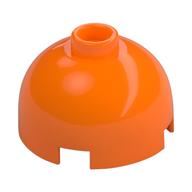 Stein rund 2 × 2 Kuppel oben, Hohlnoppe Orange