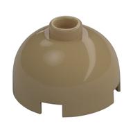 Brick Round 2 × 2 Dome Top, Hollow Stud Dark Tan