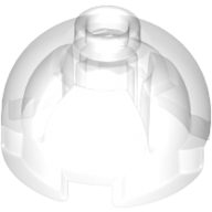 Brick Round 2 × 2 Dome Top, Hollow Stud Trans-Clear