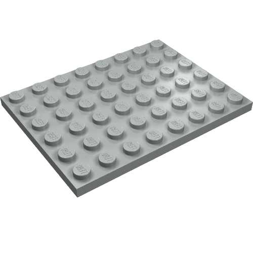 Plate 6 × 8 with Waffle Bottom Hellgrau