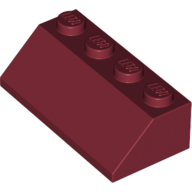 Brick Sloped 45° 2 × 4 Dark Red
