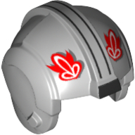 Helmet Rebel Pilot, Center Ridge with Red Insignia Print Light Bluish Gray