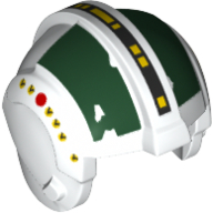 Helmet Rebel Pilot, Center Ridge with Scratched Dark Green Print White