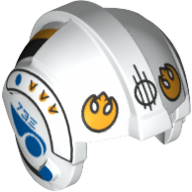 Helmet Rebel Pilot, Center Ridge with Yellow Rebel Logo, Black and Yellow Stripes Print Weiß