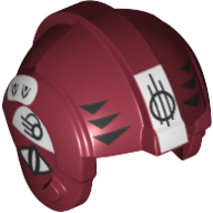 Helmet Rebel Pilot, Center Ridge with Black Triangles Print Dark Red