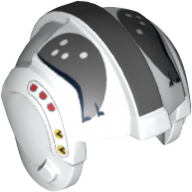 Helmet Rebel Pilot, Center Ridge with Dark Bluish Gray Print White