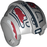 Helmet Rebel Pilot, Center Ridge with Dark Red Markings Print Hellblaugrau