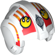 Helmet Rebel Pilot, Center Ridge with Yellow Rebel Logo, Red and Yellow Stripes Print White