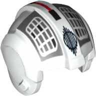 Helmet Rebel Pilot, Center Ridge with White Grid on Dark Bluish Gray Print White