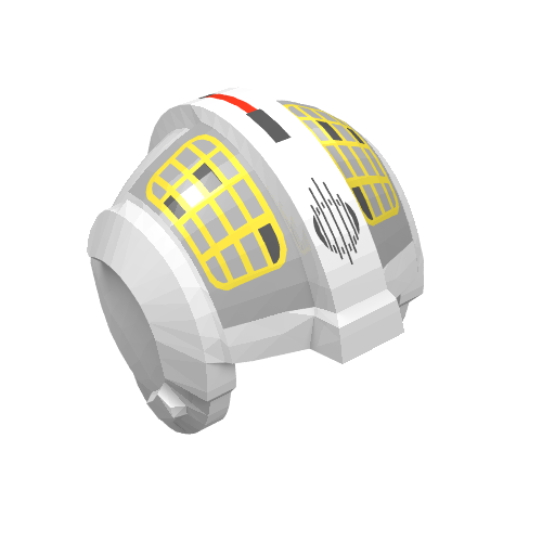 Helmet Rebel Pilot, Center Ridge with Yellow Grid on Light Bluish Gray Print White